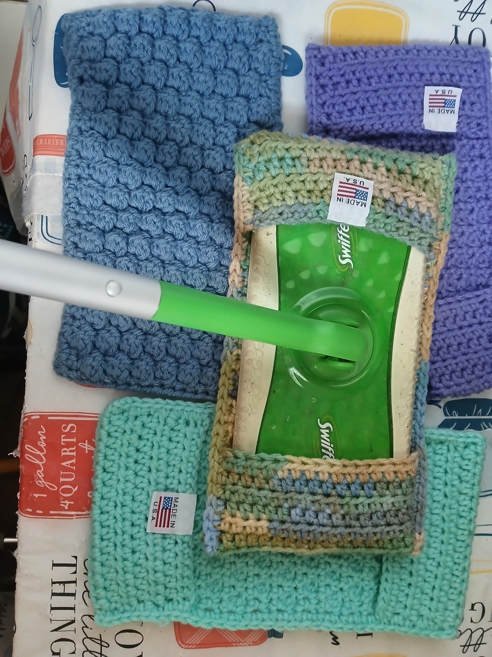 Handmade Crochet Mop Cover Set - Multi Color